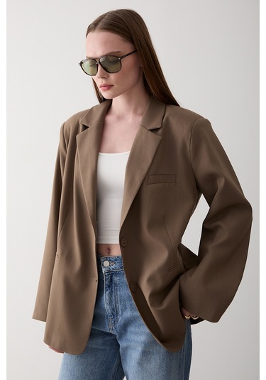 Haki Blazer Ceket - 7619 Haki