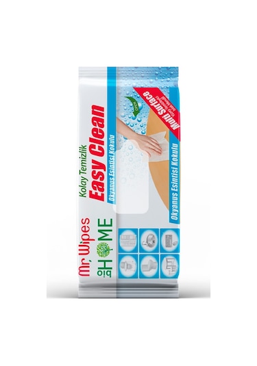 Mr. Wipes Kolay Temizlik Okyanus Esintisi Yüzey Temizleme Mendili 40'lı