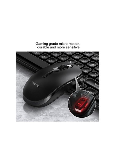 Yındıao V3 Max İş Ofisi Sessiz Kablosuz Klavyeli Fare Seti Siyah