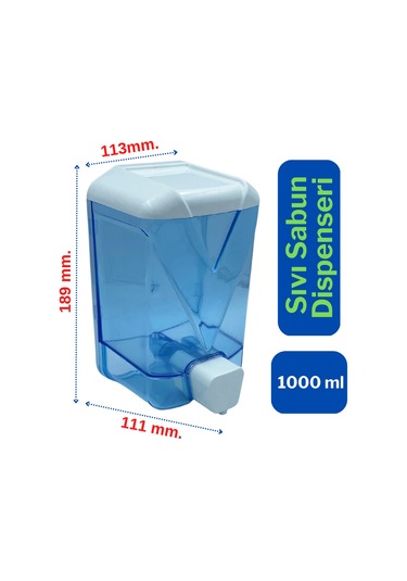 Wespa Plastik Şeffaf Sıvı Sabun Dispenseri 1000 ml. x 5 Adet