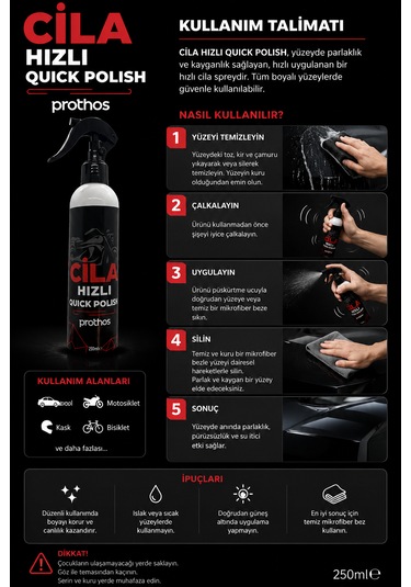 Motosiklet Hızlı Cila 250 Ml.