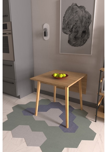 Vilinze Avanos Katlanır Ahşap Mutfak Masası - 70x80 Cm Naturel