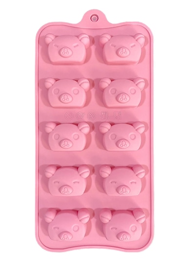 Valletta Dragao Ayı Şeklinde Silikon Kalıp, Buz, Jöle, Kek, Sabun Pembe