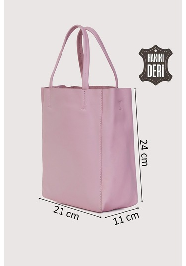 Hakiki Deri Kadın El Çantası Pembe Smr8751 Pembe