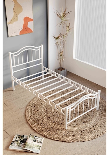 Argimo Belinay Ferforje Beyaz Çift Kişilik Metal Karyola 150x200