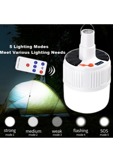 Ebitda Güneş Enerjili Led Kamp Lambası, 4 Beyaz Beyaz