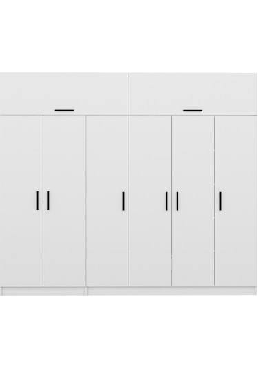 Kale 6 Kapaklı Zincir Dolap-yüklük - Beyaz 255cm