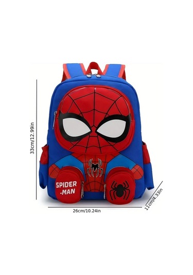 Topshop1 Marvel Süper Kahraman Spider-man Koyu Mavi Erkek Örümcek Sırt Çantası Ayarlanabilir Omuz Askılı Günlük İş Ve Tatil İçin 11 Farklı Kullanım Altın