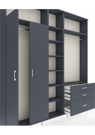 Arges Dolap 9 Raflı 3 Çekmeceli 2 Askılı 220x30x243 Antrasit-antrasit/antrasit Antrasıt/antrasıt Arges Dolap 9 Raflı 3 Çekmeceli 2 Askılı 220x30x243 Antrasit-antrasit/antrasit Antrasıt/antrasıt