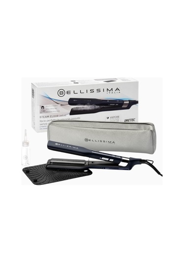 Bellıssıma Steam Elixir Deluxe Buharlı Saç Düzleştirici, Keratin-seramik, 4 Sıcaklık Mavi