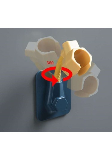 Primepickings Kanca Yok Shaı Yeni Varış Duş Başlığı Tutucu Duvara Monte Duş Tutucu Banyo Aksesuarı 7 Hız 2 Katlı Gri