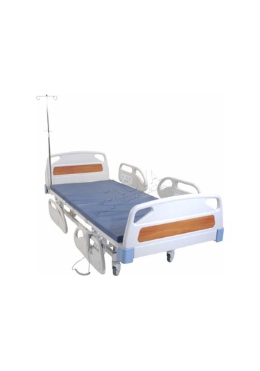 2 Motorlu Ful Abs Hasta Karyolası - Hastane Tipi - Sünger Yatak Ve Serum Askısı Dahil