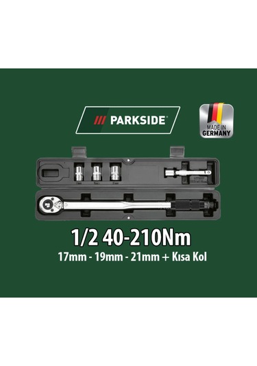 Parkside 40-210nm 1/2 Tork Anahtarı Seti 5 Parça