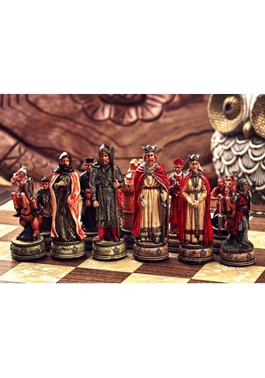 Camelot Satranç Figürleri Şah 8 Cm Kral Arthur, Merlin Ve Şövalyelerin Dünyası Sadece Figür