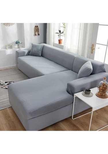 Yingfu İkili Kumaş Sandalye Kılıfı - 145-185cm, Gri Renkli, Dayanıklı, Kaymaz DiğER