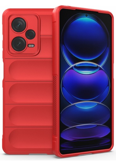 Xiaomi Redmi Note 12 Pro Çin / Global Magic Shield Tpu Flanel Telefon Kılıfı İçin Kırmızı