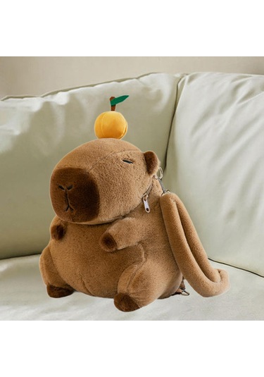 Suntek Capybara Sırt Çantası Günlük Sevimli Omuz Turuncu