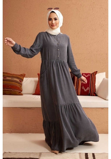 Neways 6575-Liyosel Elbise Gri