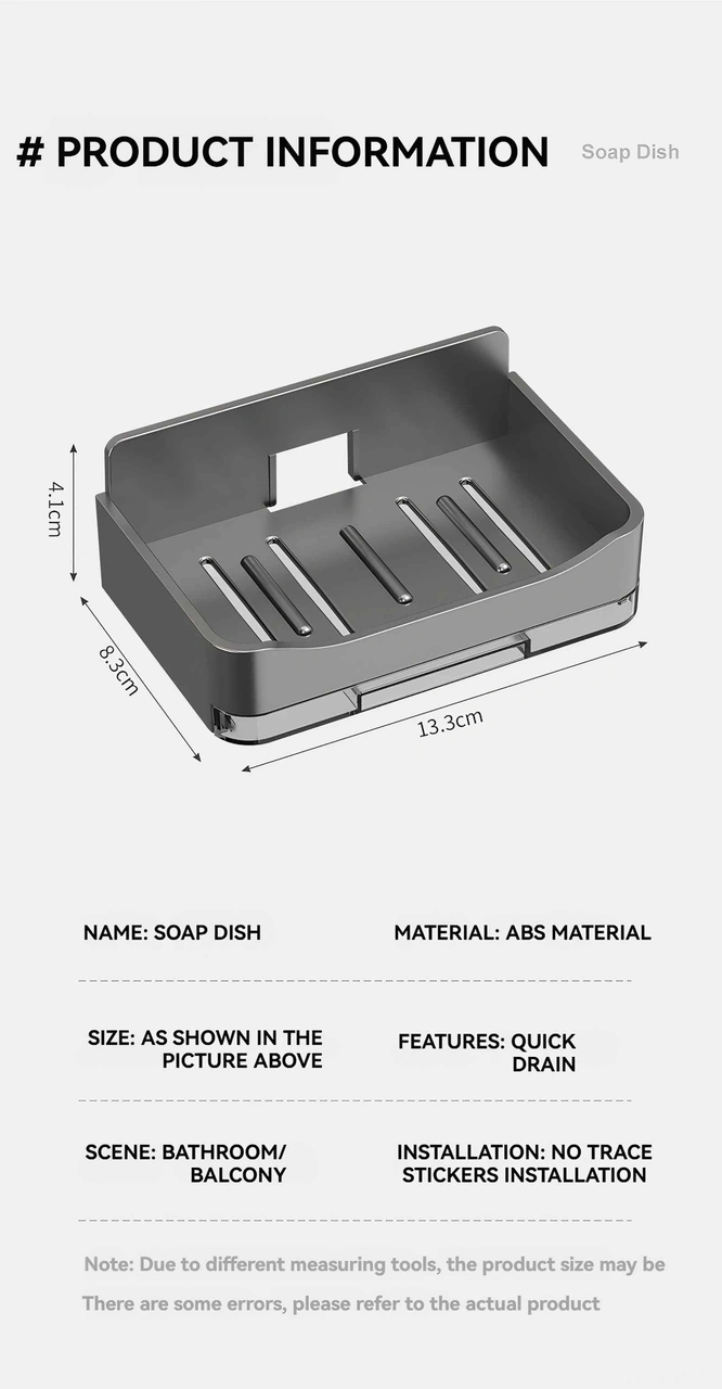 Kosona Duvar Tipi Sabun Tutucu, Su Akışı Delikleriyle Kuru Sabun Sağlar, Abs Plastik, Özel İç Yüzey, Kolay Kurulum, 2 Adet Hook, Beyaz Beyaz