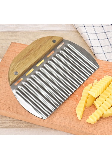 Kırmızı - Mutfak İçin Paslanmaz Çelik Patates Dilimleyici, Ev İçin Patates Dilimleyici, Dalgalı Patates Dilimleyici Stokta Diğer