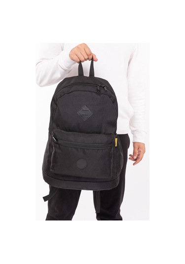 Newish Polo Suya Dayanıklı Impertex Kumaş Unisex Siyah Sırt Çantası Günlük, Okul, Seyahat, Notebook - Unisex Siyah