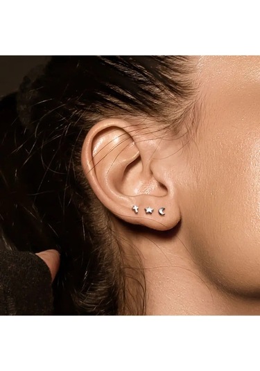 Spikes Titanyum Piercing Labret, Helix, Tragus Ve Kıkırdak Küpe 124169368 Gri