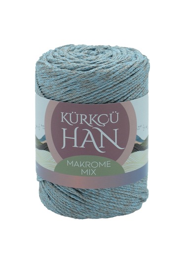 Kürkçü Han Makrome Mix 200gr 120m El Örgü İpi Açık Gri-mavi
