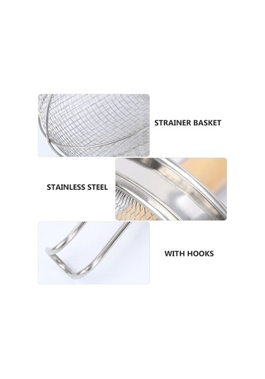 Ulzyvf Yiyecekler Ve Süzgeç Şehriye Saplı Ramen Paslanmaz Çelik Örgü Makarna, Kızarmış Kanca İnce İçin Elek Ahşap Sap Lb Ahşap