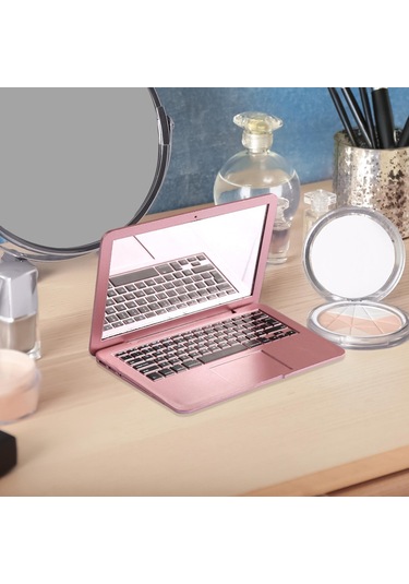 Suntek Makyaj Aynası Mini Ayna Katlanır Dizüstü Çanta Pembe