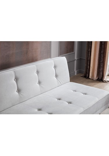 Retro Kolsuz Yataklı Kanepe Krem Krem