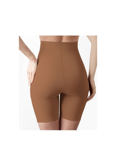 Porfy Dikişsiz Hayalet Sıkılaştırıcı Şekillendirici Iz Yapmaz Lazer Paçalı Korse Kahve Renk Kahverengi