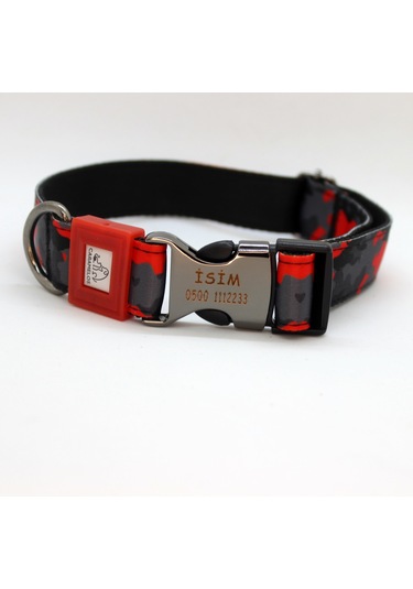 İsimli- Kişiye Özel Orta Ve Büyük Irk Ayarlanabilir Tasma Krmsyh