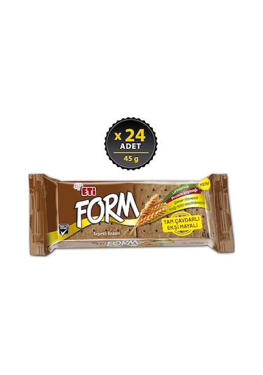 Eti Form Tam Çavdarlı Ekşi Mayalı Kepekli Bisküvi 24 x 45 G