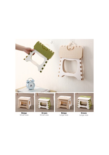 Fosenze Küçük Boy Bej Plastik Katlanabilir Tabure - Ev, Banyo Ve Kuyruk İçin Taşınabilir Altyapı Bej