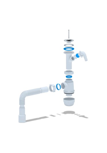 Anı Plast 1 1/2"x40 Paspaslı Ve Salida Ahzarlı Mutfak Eviye Sifonu 316836864