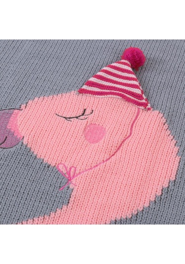 Sones Flamingo Örgü Battaniye Karikatür Uyku Tulumu Ölçü: 60x120cm Mavi