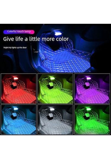 Neevoyu Araba Işıklı Dekorasyon: Dokunmatik Duyarlı İç Cephe Led Lambası, Usb Beslemeli, 8 Renkli Renk Değişimi, Uzun Ve Dairesel Model