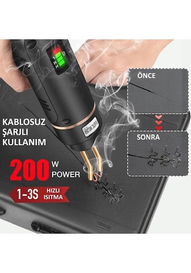Schulzz 200 W 600 Adet Tel 5000 Mah Batarya Desteği Şarjlı Tampon Plastik Parça Tamir Kaynak Makinesi
