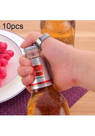 Fastbuy 10 Adet Gümüş Halka Açıcı, 2,2 Cm Metal Şişe Açacağı, Pratik Bira Açıcı Gümüş