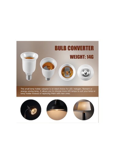 E14'ten E27'ye Uzatma Tabanı Led Cfl Ampul Lamba Adaptörü Dönüştürücü Vida Soketi