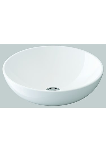 Idevit Daire Çanak Deliksiz Tezgah Üstü Lavabo 45CM Sifonsuz