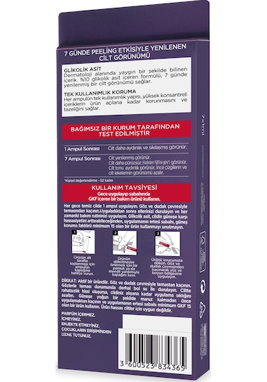 L'Oreal Paris Revitalift Lazer X3 7 Günlük Kür Peeling Etkili Ampul x 7