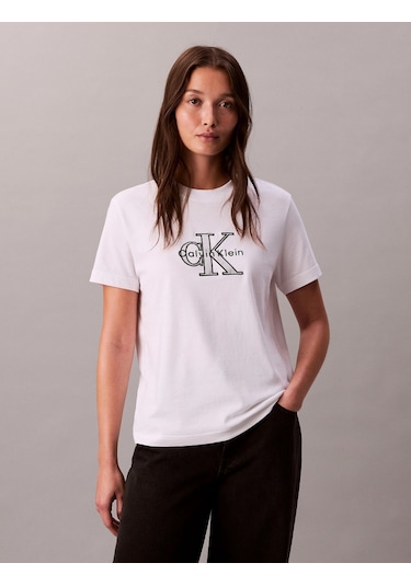 Calvin Klein Kısa Kollu Klasik Monologo Metalik Bisiklet Yaka Kadın Beyaz T-shirt Lv047e819g-yaa Beyaz Calvin Klein Kısa Kollu Klasik Monologo Metalik Bisiklet Yaka Kadın Beyaz T-shirt Lv047e819g-yaa Beyaz