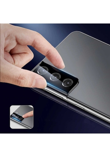 Galaxy S21 Ultra Zore 3D Kamera Camı Koruyucu Siyah