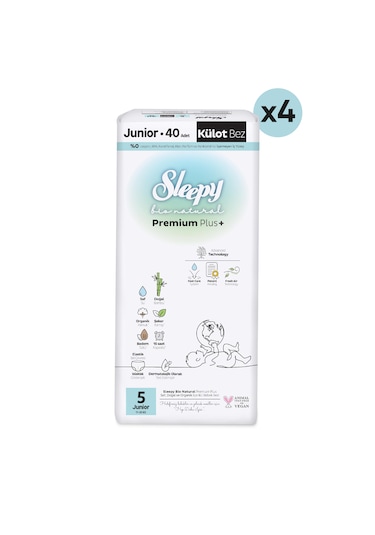 Sleepy Bio Natural Premium Plus Ultra Paket Külot Bez 5 Numara Junior 160 Adet