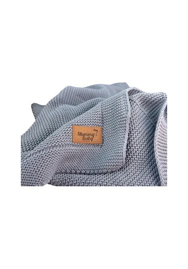 Mummy's Baby Tencel Örgü Bebek Battaniyesi 80 100 Gri
