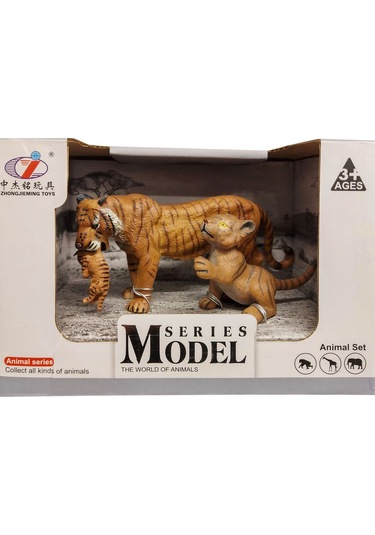 Calimera Toys Hayvan Figürleri Oyuncak Kaplan Ve İki Yavrulu Hayvan