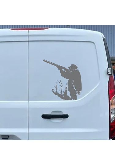 Avcı Sticker - Av Sticker - Hunter Sticker - 50cmx50cm - Gri