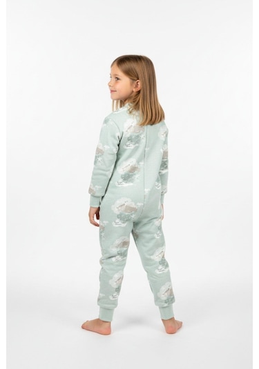 Kız Çocuk Elyaf Dolgulu Premium Kalite 2 Tog Desenli Uyku Tulumu Mint