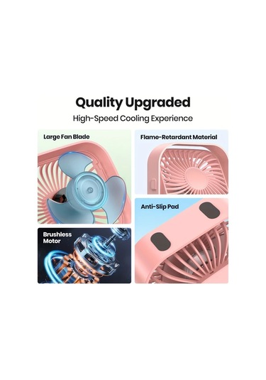 Boatshop1 Topk K51 Siyah Mini Usb Masa Fanı Fırçasız Motor Sessiz Yüksek Hava Akışı Şık Tasarım Yatak Odası Rv Ventilasyon Pilsiz